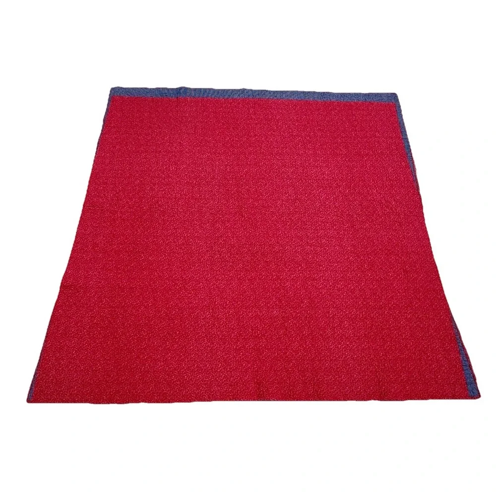 Handmade Patchwork Quilt Red Scrappy Postage Stamp Style 70